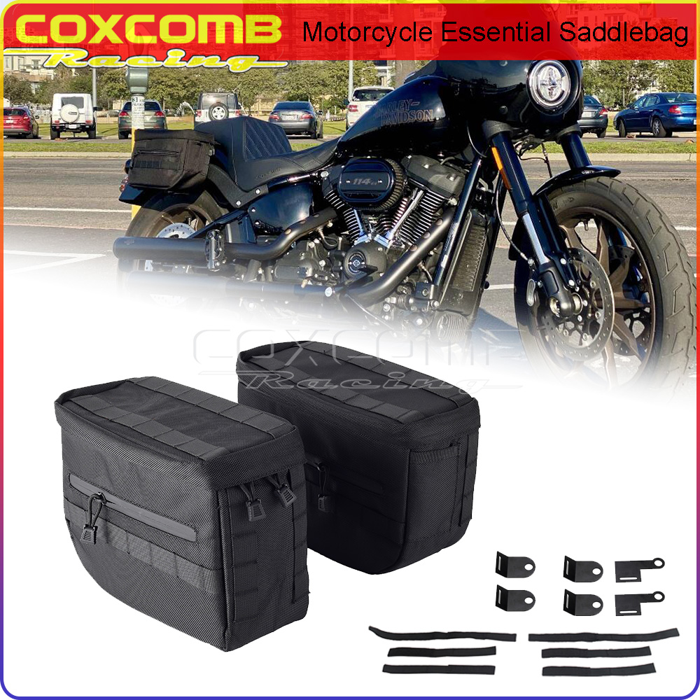 Motorcycle Gear Warehouse - Motorcycle Saddlebag Luggage Tail Side Black
