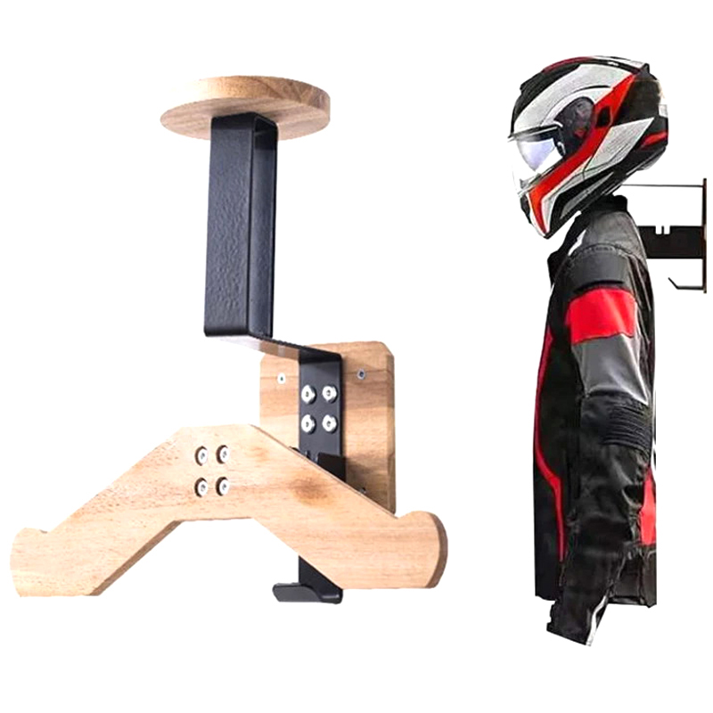 Black Walnut Helmet Holder - 2 - مراجعة Motorcycle Gear Holder وسعره