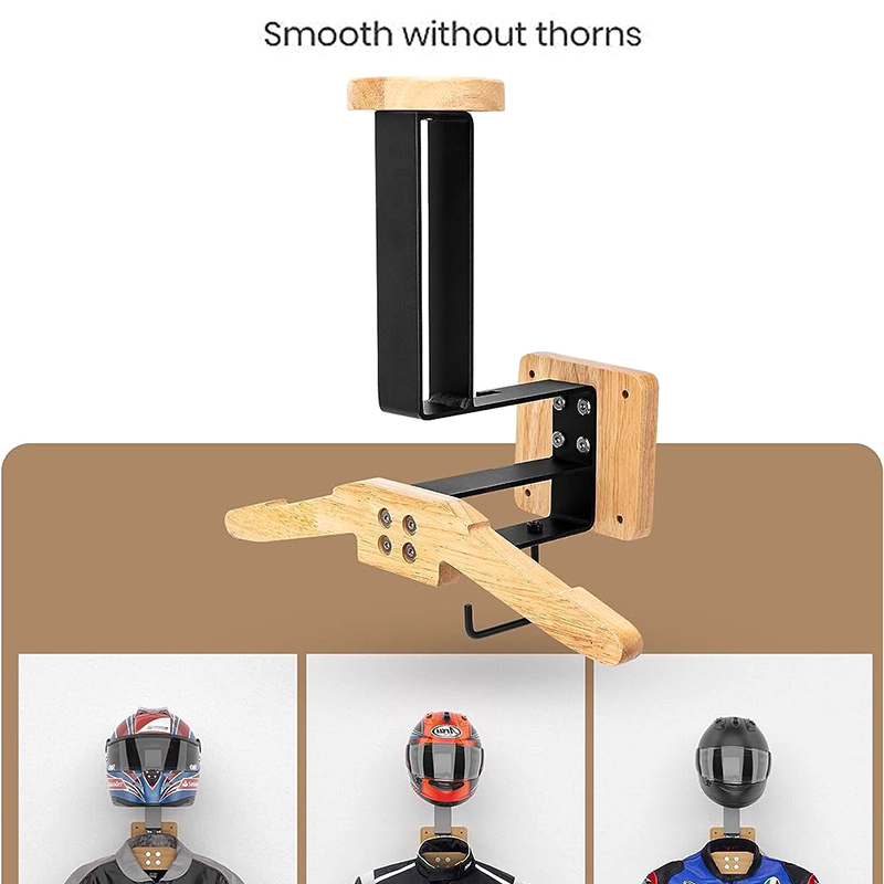 Black Walnut Helmet Holder - 2 - مراجعة Motorcycle Gear Holder وسعره