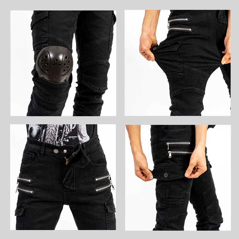 New Double Zipper Metal Style  - مراجعة Motorcycle Gear Women Pants وسعره