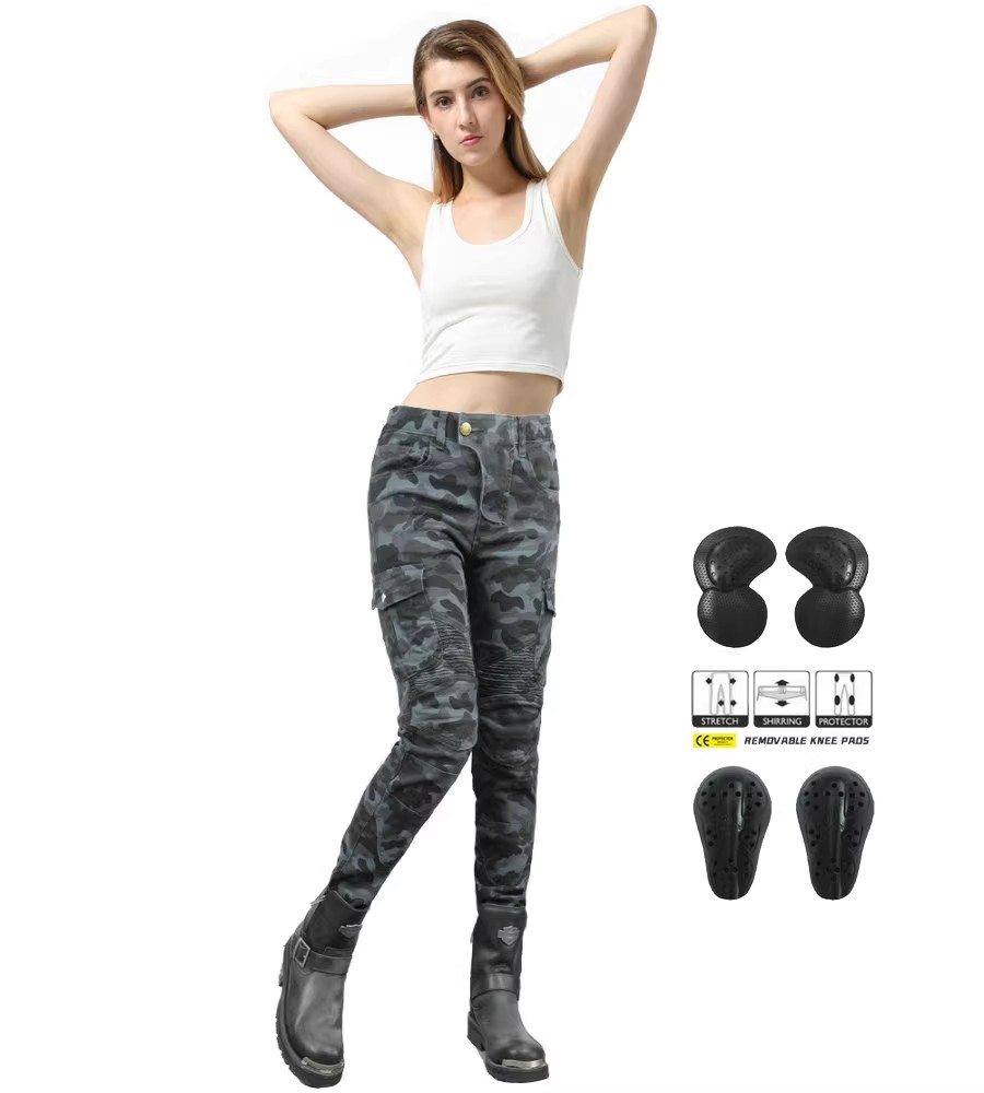 Women Jeans Camouflage Motorcy - مراجعة Motorcycle Gear Testing وسعره