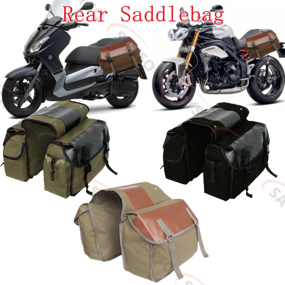 Canvas Leather Rear Saddlebag  - مراجعة Motorcycle Gear Warehouse وسعره