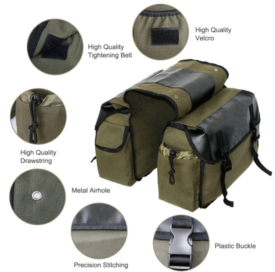 Canvas Leather Rear Saddlebag  - مراجعة Motorcycle Gear Warehouse وسعره