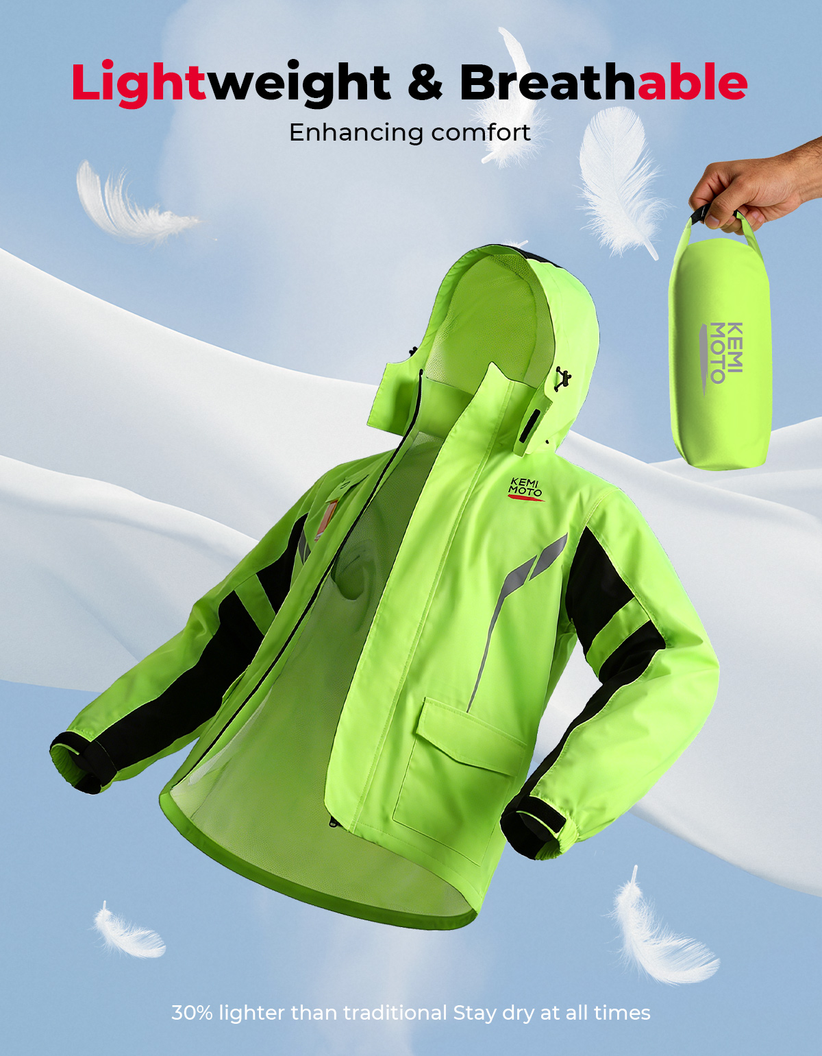 KEMIMOTO Unisex Waterproof Rai - مراجعة Motorcycle Gear Rain وسعره