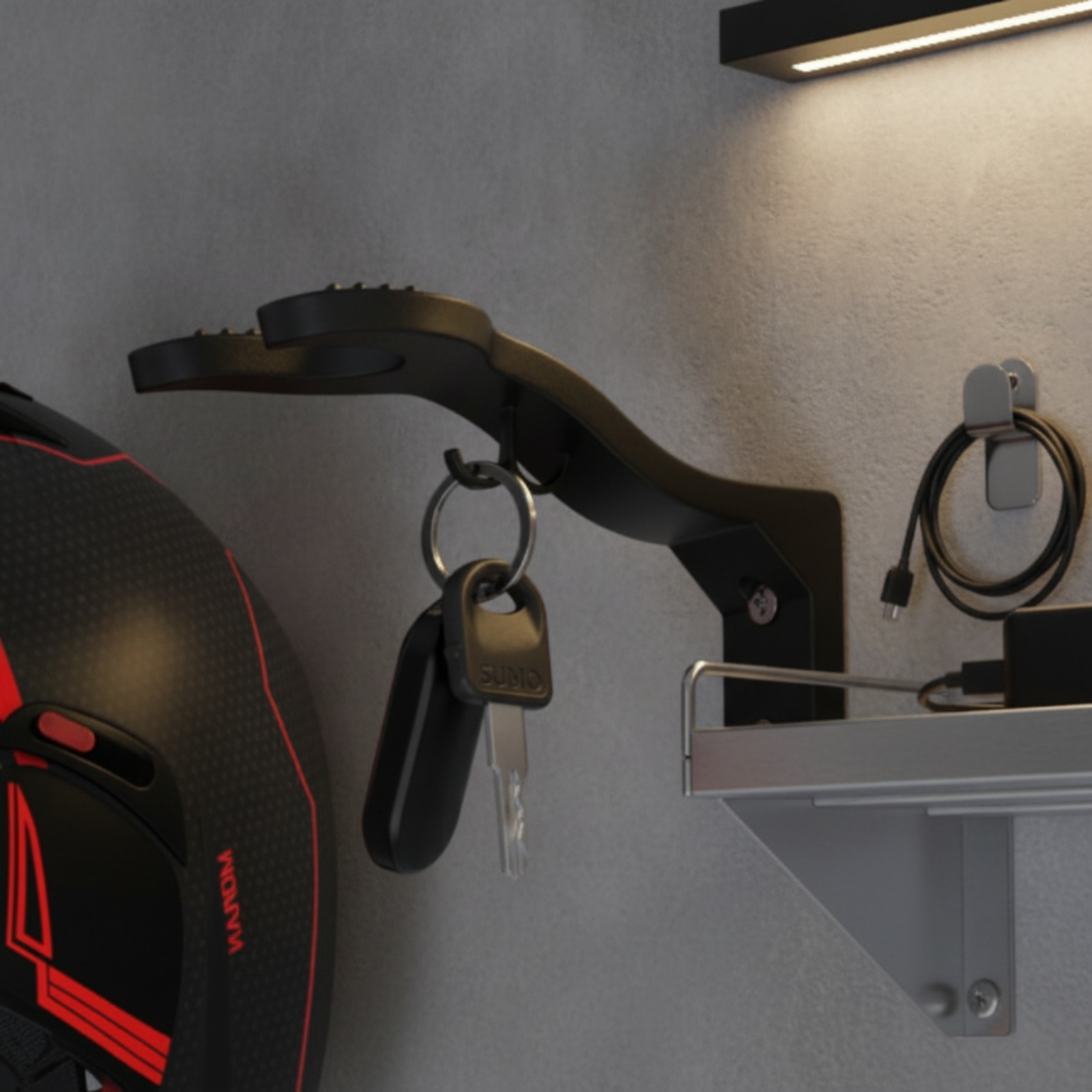 Multifunction Wall Organizer W - مراجعة Motorcycle Gear Holder وسعره