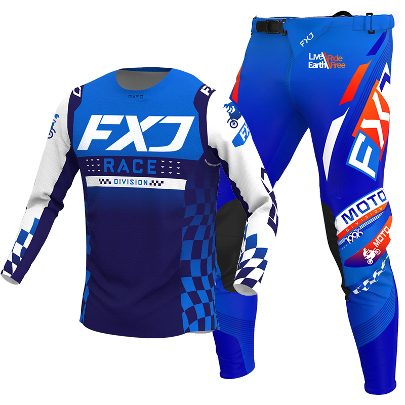 2025 FXJ motocross jersey and  - مراجعة Motorcycle Gear Blue وسعره