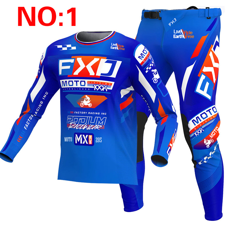 2025 FXJ motocross jersey and  - مراجعة Motorcycle Gear Blue وسعره