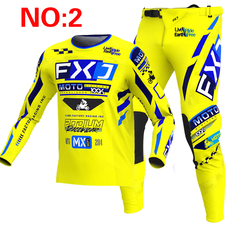 2025 FXJ motocross jersey and  - مراجعة Motorcycle Gear Blue وسعره