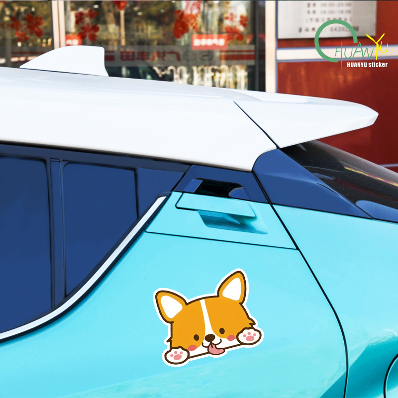 Car Cartoon Car Sticker Corgi  - مراجعة Motorcycle Gear Rain وسعره